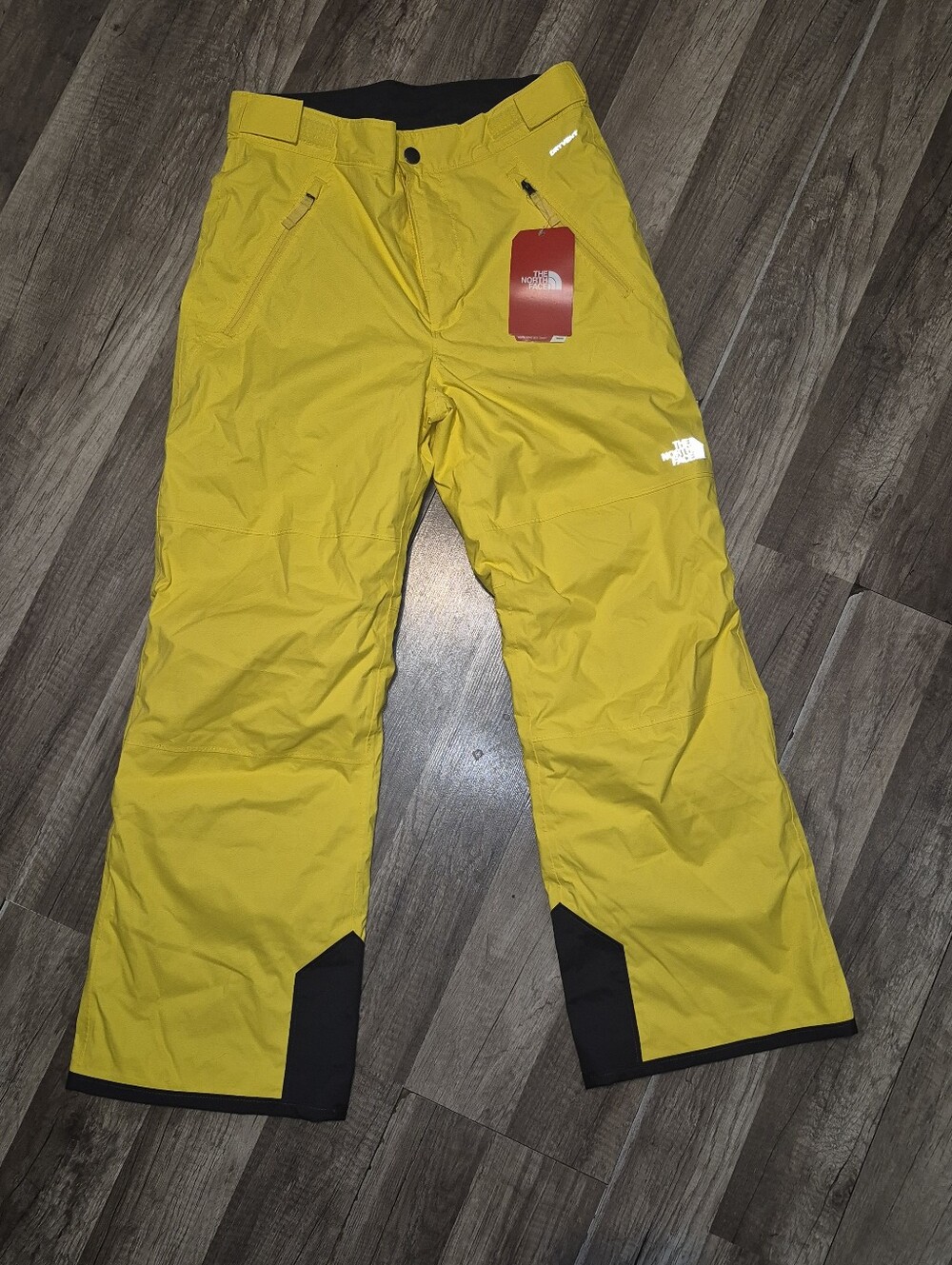 The North Face Yellow Ski Snow Pants with Black Reinforcements